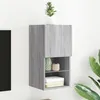 Image de vidaXL Meuble TV avec Lumières LED, Armoire de Télévision Murale avec Rangement, Meuble Télé Suspendu Salon, Moderne, Sonoma 836997
