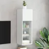 Image de vidaXL Meuble TV avec Lumières LED, Armoire de Télévision Murale avec Rangement, Meuble Télé Suspendu Salon Salle de Séjour, 837001