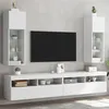 Image de vidaXL Meubles TV avec Lumières LED 2 pcs, Armoire de Télévision avec Rangement, Meuble Télé Salon Salle de Séjour Intérieur, Moderne, Blanc