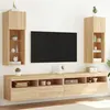 Image de vidaXL Meubles TV avec Lumières LED 2 pcs, Armoires de Télévision Murales, Meubles Télé avec Rangement Salon Salle de 837006