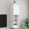 Image de vidaXL Meuble TV avec Lumières LED, Armoire de Télévision Murale avec Rangement, Meuble Télé Suspendu Salon Salle de Séjour, 837015