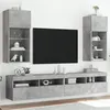 Image de vidaXL Meubles TV avec lumières LED 2 pcs gris béton 40,5x30x90 cm