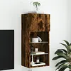 Image de vidaXL Meuble TV avec lumières LED chêne fumé 40,5x30x90 cm837051