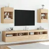 Image de vidaXL Meubles TV Muraux Lumières LED 2 pcs, Armoires de Télévision Suspendues avec Étagère, Meubles Télé Flottants Salon, 837083