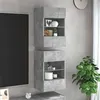 Image de vidaXL Meubles TV muraux et lumières LED 2pcs gris béton 40x30x60,5 cm 837085