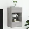 Image de Meuble TV mural avec lumières LED sonoma gris 40x30x60,5 cm