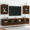 Image de vidaXL Meubles TV muraux lumières LED 2 pcs chêne marron 40x30x60,5 cm837091