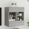 Image de Meuble TV mural avec lumières LED sonoma gris 58,5x30x60,5 cm