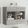 Image de vidaXL Meuble TV mural avec lumières LED sonoma gris 78,5x30x60,5 cm837104
