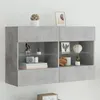 Image de Meuble TV mural avec lumières LED gris béton 98,5x30x60,5 cm