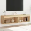 Image de vidaXL Meubles TV avec Lumières LED 2 pcs, Armoires de Télévision Murales, Meubles Télé Suspendus, Moderne, Chêne Sonoma 837132
