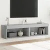 Image de vidaXL Meubles TV avec lumières LED 2 pcs gris béton 60x30x30 cm