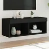 Image de vidaXL Meuble TV avec Lumières LED, Armoire de Télévision Murale avec Rangement, Meuble Télé Suspendu Salon Salle de Séjour, 837143