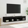 Image de vidaXL Meubles TV avec lumières LED 2 pcs noir 80x30x30 cm 837144