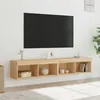Image de vidaXL Meubles TV avec lumières LED 2 pcs chêne sonoma 80x30x30 cm 837146