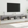 Image de vidaXL Tv-meubels met LED-verlichting 2 st 100x30x30 cm grijs sonoma837166