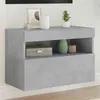 Image de vidaXL Meuble TV Mural avec Lumières LED, Armoire de Télévision Suspendue avec Rangement, Meuble Télé Flottant, Moderne, 837189