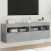 Image de vidaXL Meubles TV Muraux et Lumières LED 2pcs, Armoires de Télévision Suspendues avec Rangement, Meubles Télé Flottants 837190