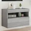 Image de vidaXL Meuble TV Mural avec Lumières LED, Armoire de Télévision Suspendue avec Rangement, Meuble Télé Flottant, Moderne, 837193