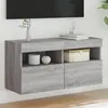 Image de vidaXL Meuble TV Mural avec Lumières LED, Armoire de Télévision Suspendue avec Rangement, Meuble Télé Flottant, Moderne, 837207