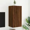 Image de vidaXL Meuble TV Mural avec Lumières LED, Armoire de Télévision Suspendue, Meuble Télé Flottant, Moderne, Chêne Marron Bois 837266