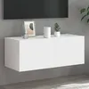 Image de Meuble TV mural avec lumières LED blanc 80x35x31 cm