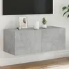Image de vidaXL Meuble TV Mural avec Lumières LED, Armoire de Télévision Suspendue avec Rangement, Meuble Télé Flottant, Moderne, 837287