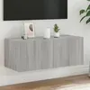 Image de vidaXL Meuble TV Mural avec Lumières LED, Armoire de Télévision Suspendue avec Rangement, Meuble Télé Flottant, Moderne, 837291