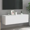 Image de Meuble TV mural avec lumières LED blanc 100x35x31 cm