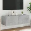 Image de vidaXL Meuble TV Mural avec Lumières LED, Armoire de Télévision Suspendue avec Rangement, Meuble Télé Flottant, Moderne, 837298