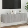Image de vidaXL Meuble TV Mural avec Lumières LED, Armoire de Télévision Suspendue avec Rangement, Meuble Télé Flottant, Moderne, 837300