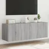 Image de vidaXL Meubles TV Muraux et Lumières LED 2pcs, Armoires de Télévision Suspendues avec Rangement, Meubles Télé Flottants 837313