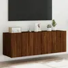 Image de vidaXL Meubles TV Muraux Lumières LED 2 pcs, Armoires de Télévision Suspendues avec Rangement, Meubles Télé Flottants Salon, 837315