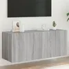 Image de vidaXL Meuble TV Mural avec Lumières LED, Armoire de Télévision Suspendue avec Rangement, Meuble Télé Flottant, Moderne, Sonoma Gris Bois d'Ingénierie 837328