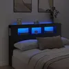 Image de Tête de lit à LED noir 160x18,5x103,5 cm bois d ingénierie