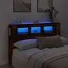 Image de Tête de lit à LED chêne fumé 160x18,5x103,5cm bois d ingénierie