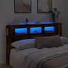 Image de Tête de lit à LED chêne fumé 180x18,5x103,5cm bois d ingénierie