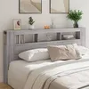 Image de Tête de lit à LED sonoma gris 200x18,5x103,5 cm bois ingénierie