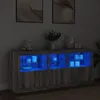Image de Buffet avec lumières LED sonoma gris 162x37x67 cm