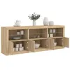 Image de vidaXL Buffet avec lumières LED chêne sonoma 181,5x37x67 cm3209004