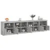 Image de vidaXL Buffet avec lumières LED gris béton 283x37x67 cm3209019
