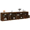 Image de vidaXL Dressoir met LED-verlichting 283,5x37x67 cm gerookt eikenkleur3209020