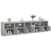 Image de vidaXL Buffet avec lumières LED gris béton 283x37x67 cm3209026