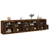 Image de Buffet avec lumières LED chêne fumé 283x37x67 cm