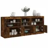 Image de Buffet avec lumières LED chêne fumé 181,5x37x67 cm