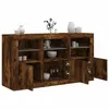 Image de Buffet avec lumières LED chêne fumé 123x37x67 cm