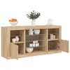 Image de vidaXL Buffet avec Lumières LED, Armoire avec Porte, Meuble de Rangement, Organisateur de Salon Entrée Salle de Séjour, 3209088