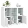 Image de vidaXL Buffets avec lumières LED 3 pcs blanc bois d'ingénierie3209121