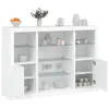 Image de vidaXL Buffets avec lumières LED 3 pcs blanc bois d'ingénierie, meuble buffet, meuble de rangement de cuisine, meuble de 3209128
