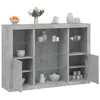 Image de vidaXL Buffets avec lumières LED 3 pcs gris béton bois d'ingénierie, meuble buffet, meuble de rangement de cuisine, meuble 3209131